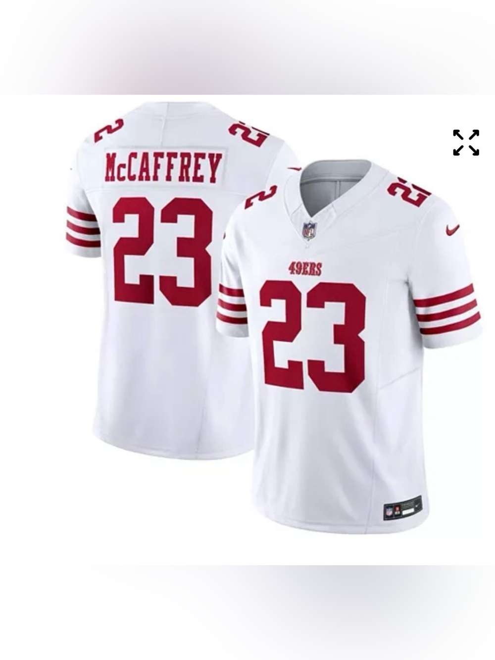 Nike White San Francisco 49ers #23 McCaffrey Jersey